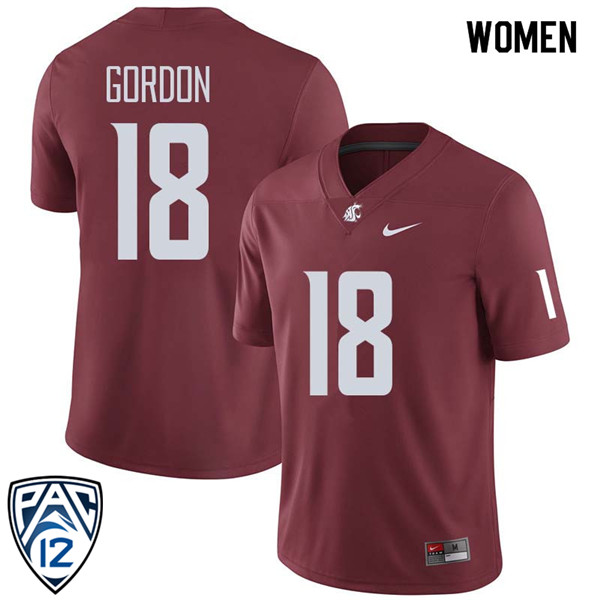 Women #18 Anthony Gordon Washington State Cougars College Football Jerseys Sale-Crimson